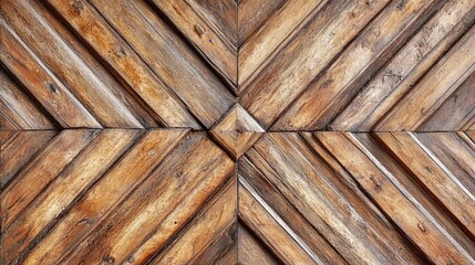 Poster - Teak wood wall texture with an inclined line pattern showcasing vintage charm and natural wood grain details