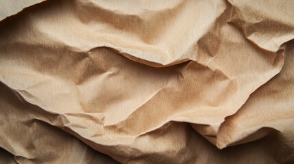 Poster - Crinkled vintage brown paper texture suitable for backgrounds and design projects showcasing warmth and nostalgia.