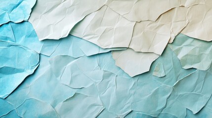 Poster - crumpled vintage paper background in soft blue tones ideal for creative design and text overlay purposes