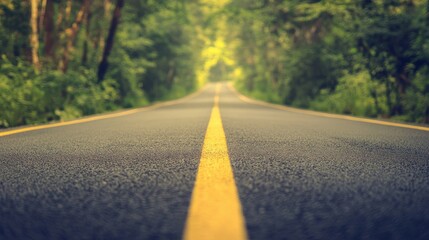 Poster - Serene Vintage Abstract Roadway Scene with Blurred Background and Soft Bokeh Effect for Natural Environment Themes