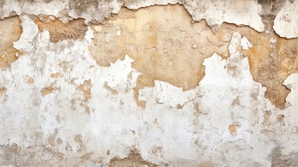 Poster - Vintage grungy cement wall texture with peeling layers and retro patterns for backgrounds or design projects.