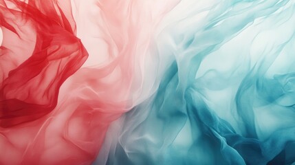 Leinwandbilder - Blurred abstract background featuring soft turquoise and firebrick red colors ideal for trendy design and artistic projects