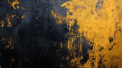 Leinwandbilder - Bold Grunge Texture Design with Black and Gold Hues for Creative Backgrounds and Art Projects