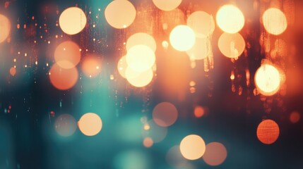 Poster - Abstract bokeh lights in vintage tones creating a festive atmosphere ideal for backgrounds and creative design projects