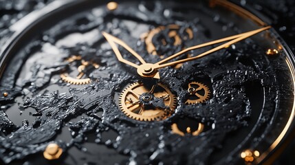 Aufkleber - Luxury watch with exposed gears showing intricate mechanism