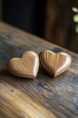 Wall Mural - Wooden Heart Shape Decor