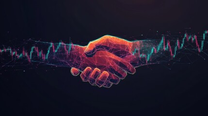 Poster - Hand reaching finger over a graph line in business analysis and data visualization concept
