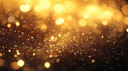 Poster - Golden bokeh background with glittering lights