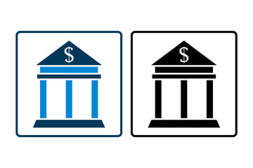 Poster - Bank icon. icon related to Payment. suitable for web site, app, user interfaces, printable etc. solid icon style. simple vector design editable