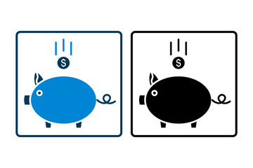 Poster - Piggy Bank icon. icon related to Payment. suitable for web site, app, user interfaces, printable etc. solid icon style. simple vector design editable
