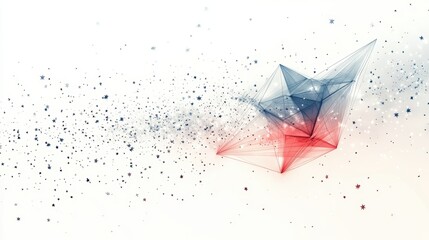 Poster - abstract geometric pattern with multiple overlapping polygons in various shades and colors
