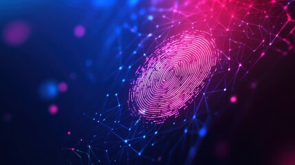 Poster - Close-up view of a human fingerprint pattern on a light background for identification and security purposes