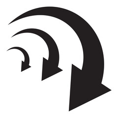 Fototapete - Curved arrow. Black curved arrow icon. Curved arrow vector illustration isolated on white background.