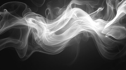 Poster - ethereal swirls of white smoke on a dark background