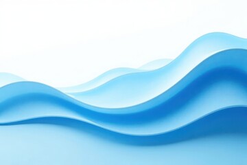 Wall Mural - serene blue wave patterns on white; calming, abstract background , teal, design