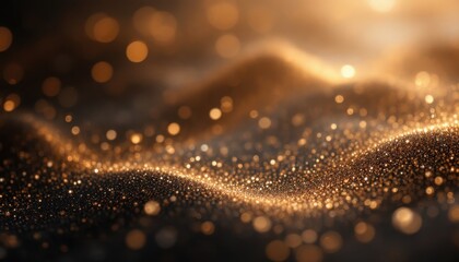 Poster - shimmering golden bokeh lights on a soft blurred background