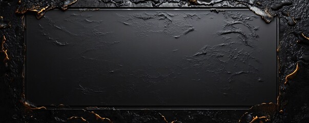 Aufkleber - Black and gold abstract background framing empty space