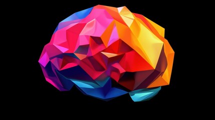Poster - Colorful paper ball on black background with vivid colors and unique texture for creative projects