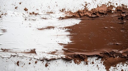 Poster - Thick layers of mocha mousse and white cream intertwine, creating a stunning visual contrast