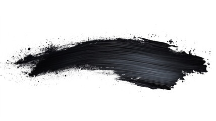 Poster - A black brush stroke on a white background. The brush stroke is thick and bold, creating a sense of movement and energy. The black color of the brush stroke contrasts with the white background