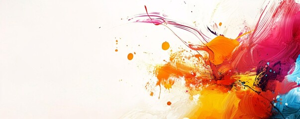 Aufkleber - Colorful splashes creating abstract design on white background