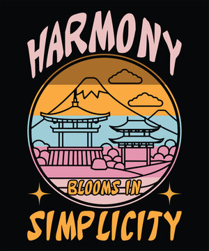 Harmony blooms in simplicity t-shirt design