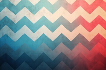 Poster - Zigzag lines forming colorful chevron pattern with grunge texture creating modern abstract background design