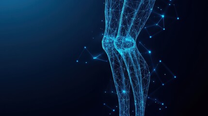 Poster - Human body outline with geometric lines and dots representing anatomy or data visualization