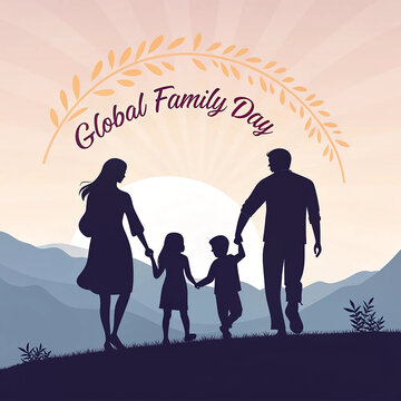 Top view frame with family figure concept
