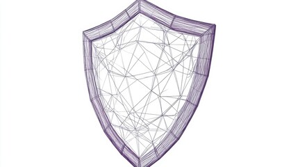 Poster - Simple line drawing of a shield design on a plain background for graphic design and illustration use