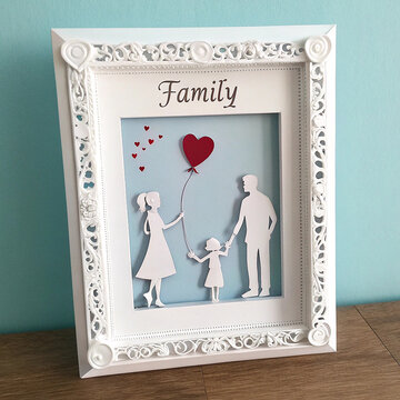 Top view frame with family figure concept