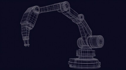 Poster - Robot figure standing against a solid black background showcasing its metallic design and structure