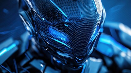 Poster - Blue and Carbon Fiber Futuristic Robotic Sports Typography Text Effect