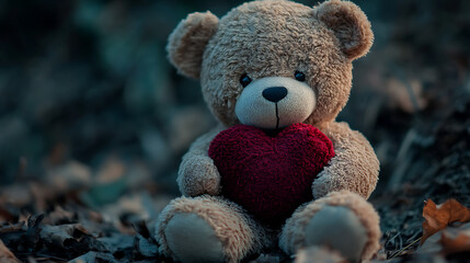 Sticker - teddy bear with a heart