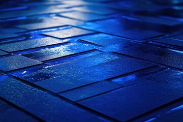 Poster - abstract geometric pattern with glowing lines and wet surfaces .