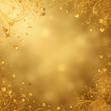 Golden valentine's day background