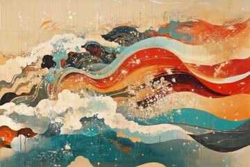 Poster - Abstract paintings by Japanese illustrations, .