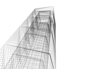Wall Mural - architecture building vector drawing