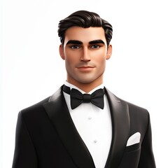 Wall Mural - Handsome Man in Tuxedo Formal Attire Portrait