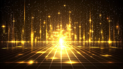 Poster - Abstract background with glowing lines and stars in a deep blue space atmosphere