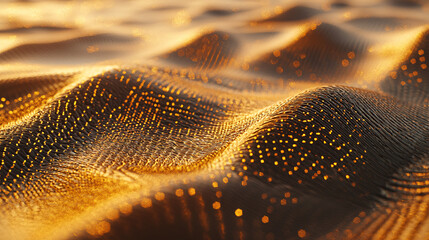Poster - Close up of a gold colored metallic surface with texture and reflective properties