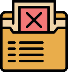 Poster - file storage problems are indicated by rejected document with error mark in folder