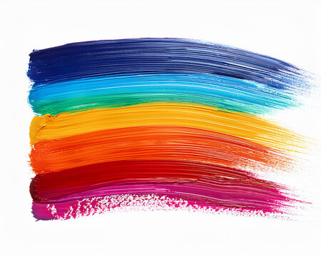 A vibrant brushstroke against a white backdrop On a clear background