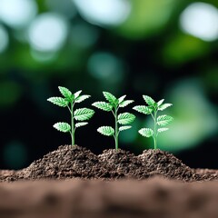 Poster - Emerging green technology growth nature plant development outdoor setting close-up view symbolic progress