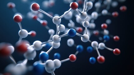 Poster - Molecular Structure: A 3D Visualization of Atoms and Bonds in a Complex Molecule
