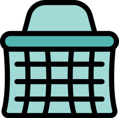 Poster - Shopping basket icon representing online purchasing and retail therapy, ideal for e commerce and consumerism visuals