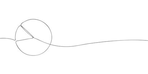 Poster - A single line drawing of a diagram. Continuous line pie chart icon. One line graph icon. Vector illustration.