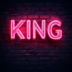 king sign on wall, neon sign, neon king sign