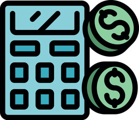Poster - Calculator is calculating money, suggesting budgeting and financial savings