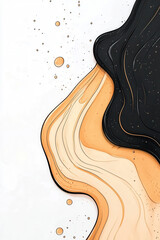 Poster - Dynamic Abstract Design with Fluid Layers and Contrasting Textures in Contemporary Artistic Style